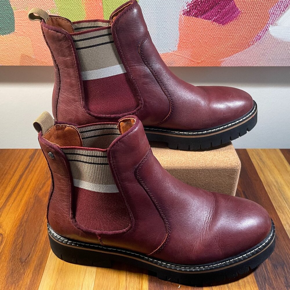 Pikolinos Red Chelsea Boots with Contrasting Elastic